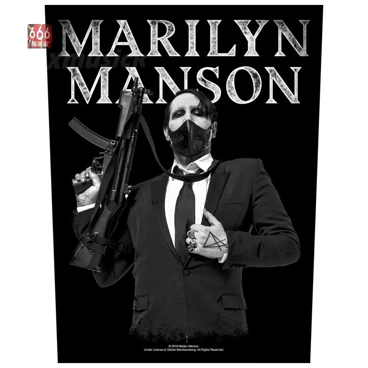 玛丽莲曼森 MARILYN MANSON 官方原版 Machine Gun 背标 (Back Patch)